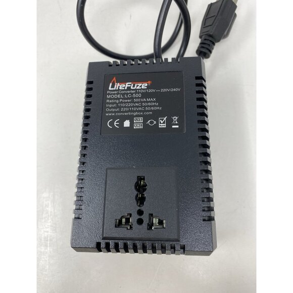 LiteFuze LC-500 US 500W Travel Voltage Converter - USA Cord - Step Up/Down NEW - Picture 2 of 10